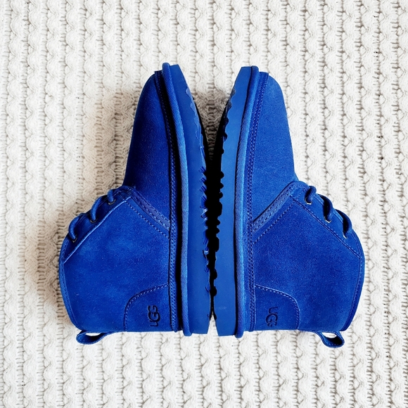 UGG Neumel II Chukka Boots Unisex Dive Blue Leather Suede Wool Lined Big Kid 3 - Picture 7 of 16